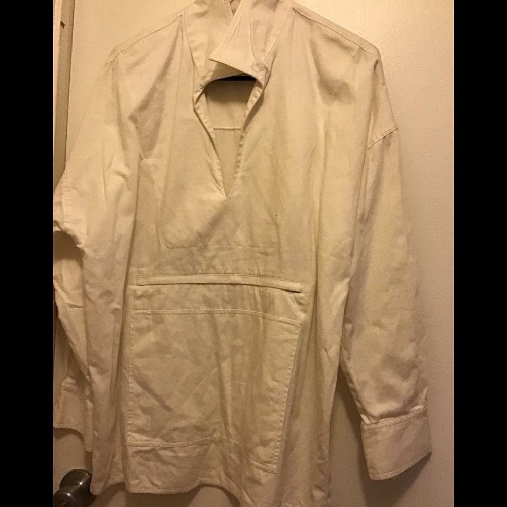 White Pull Over Jacket With Front Pocket - image 1